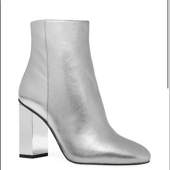 Michael Kors Petra Metallic Leather Ankle Boots - Picture 2 of 8